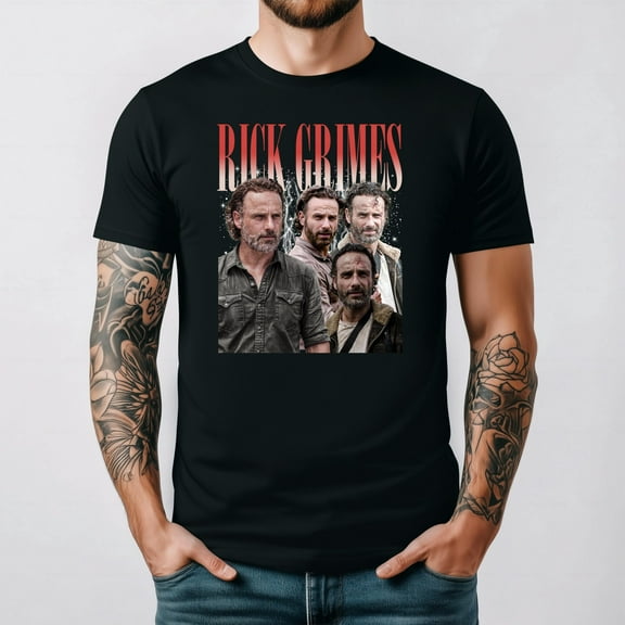 Limited Rick Grimes The Walking Dead TV Show Fan Graphic T-Shirt unisex up to 5XL