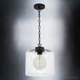 thumbnail image 5 of Luxury Modern Farmhouse Indoor Pendant, 13.25''H x 12.00''W, with Transitional Style Elements, Modern Design, Matte Black Finish and Clear Hammered Glass, UQL3791, 5 of 8
