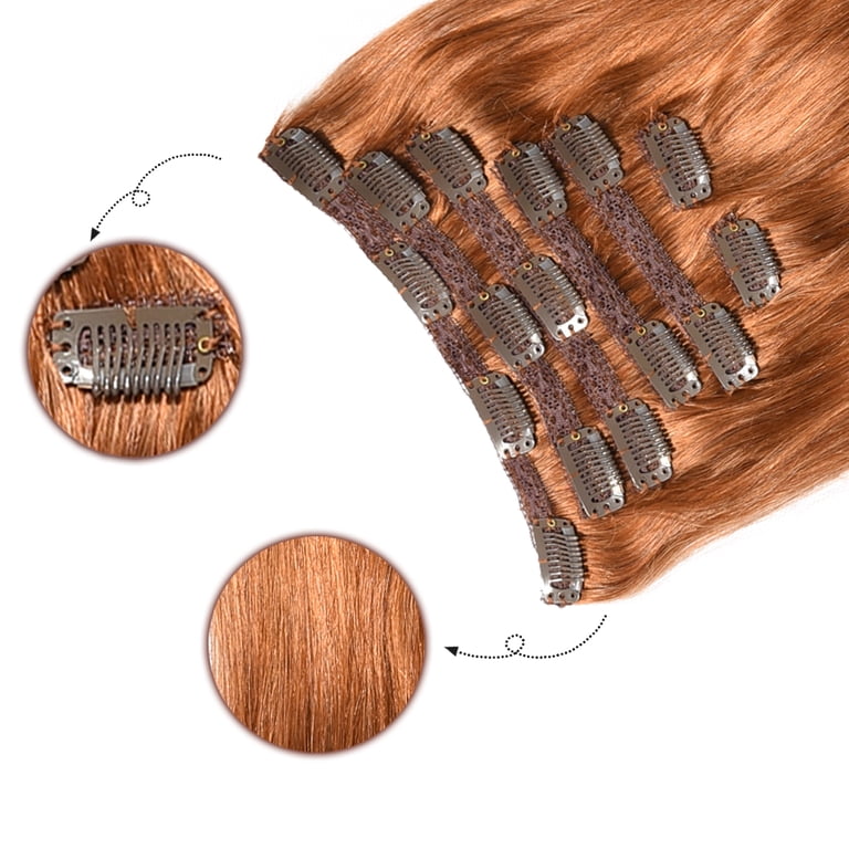 viviaBella 14inch Long Real Copper Red Straight Clip in  display picture 1