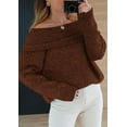thumbnail image 6 of PRETTYGARDEN Women's Sweaters Spring Off The Shoulder Long Sleeve Top Outfits Loose Knitted Winter Pullover, 6 of 8