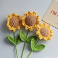 thumbnail image 4 of Girasol tejido a mano terminado, flor artificial, tejido de lana hecho a mano, girasol, tulipán, rosa, regalo, 4 of 6