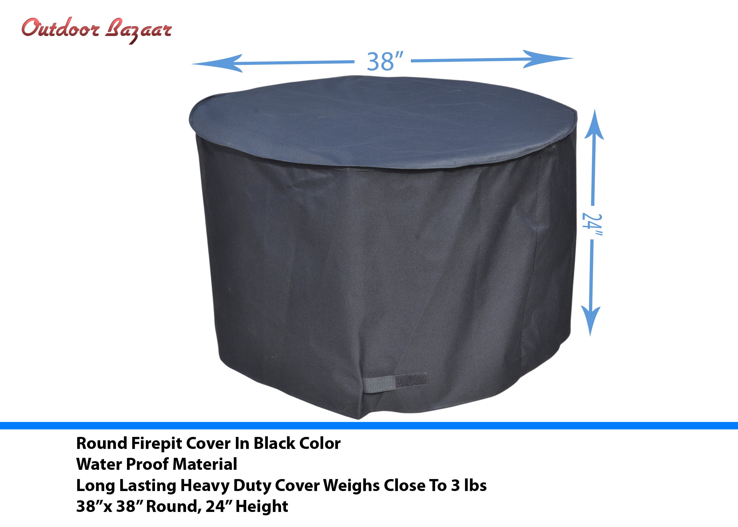 38 Inch Round Waterproof Firepit Cover, S&S Fire Pits