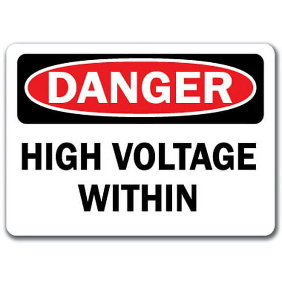 Danger Sign - High Voltage With-In   - 10" x 14" OSHA Safety Sign