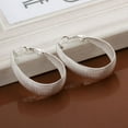 thumbnail image 5 of Ruanlalo 1 Pair Women\'s Fashion Korean Style Enclosure Hoop Earrings Silver Plated Jewelry, 5 of 6