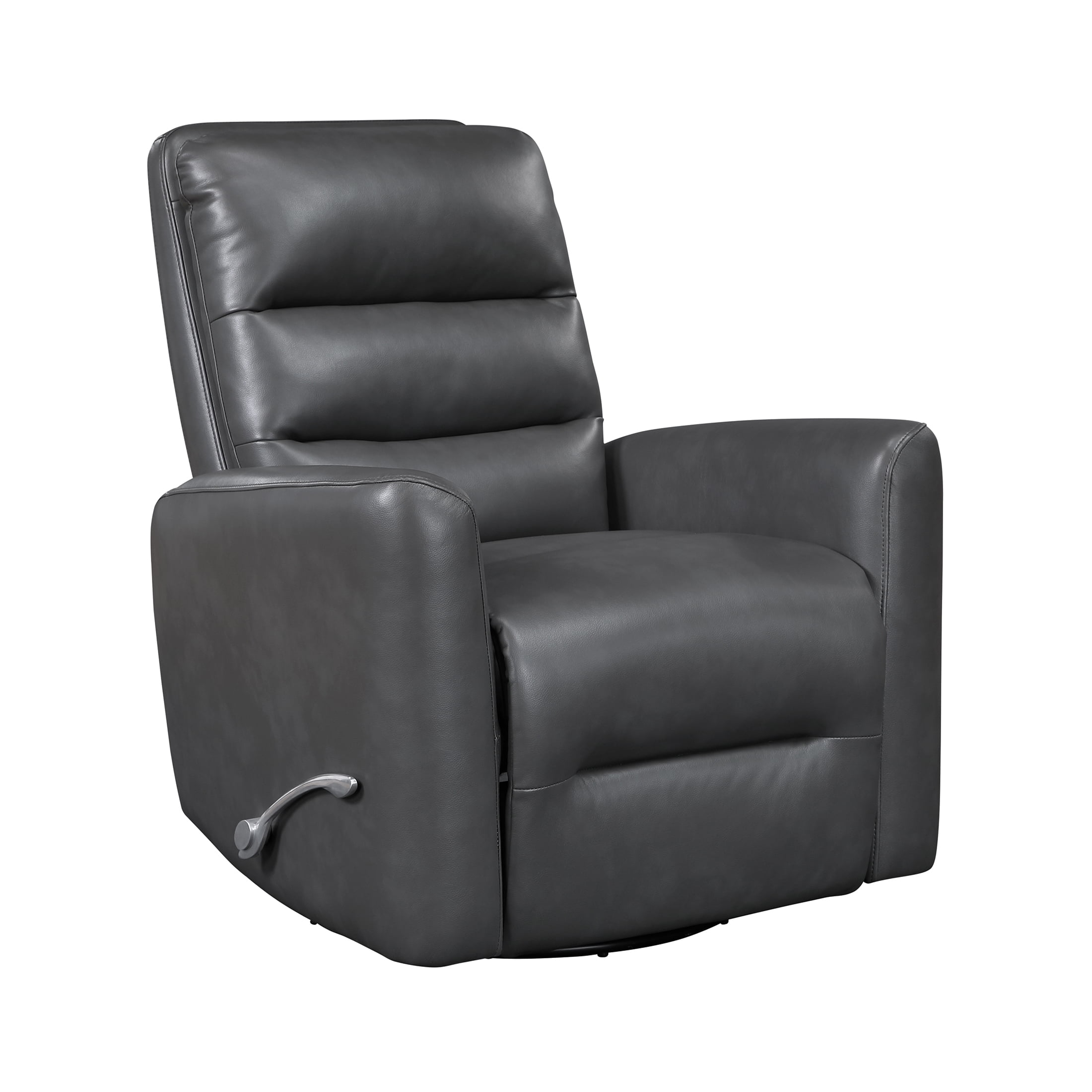 OakvillePark Crestshire Faux Leather Swivel Glider Reclining Chair, Gray
