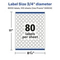 thumbnail image 6 of Avery Glossy Clear Round Labels, .75" Diameter, 8,000 Labels, 6 of 9