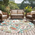 thumbnail image 4 of Round Area Rug 6 Ft, Boho Flower Washable Non-Slip Circle Carpet for Living Room/Bedroom, Spring Watercolor Botanical Paisley Floral Leaf Low-Profile Indoor Mats Collection Rugs for Residential, 4 of 8
