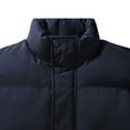 thumbnail image 5 of Herrnalise Casual Fashion New Men's Down Padded Jacket Lightweight Stand Collar Jacket Hoodless Casual Outwear Jackets Navy, 5 of 5