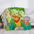 thumbnail image 3 of Disketp African Animals in the Jungle Flannel Blankets - Thick and Warm Blanket for Winter, Soft Fuzzy Plush King Blanket for All Seasons50"x40", 3 of 6