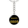 thumbnail image 1 of Beauceron Mama Circle Keychain Stainless Steel or 18k Gold Dog Mom Pendant, 1 of 7