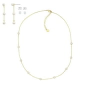 Believe by Brilliance Women's Simulated Pearl Set in 14KT Gold Flash Plated Brass