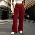thumbnail image 6 of Sweatpants for Women Wide Leg Fall Lounge Sweat Pants with Pockets Drawstring Elastic Trendy Side Tie, 6 of 7