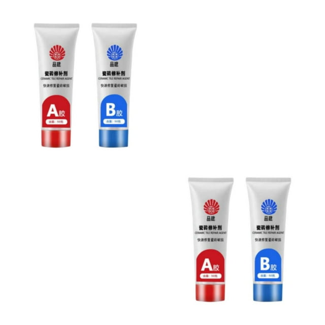 Maytalsory Effective 2x Tile Repair Agent for Ceramic Hole Repair in Shower and Kitchen Gray White 50ml 2Set