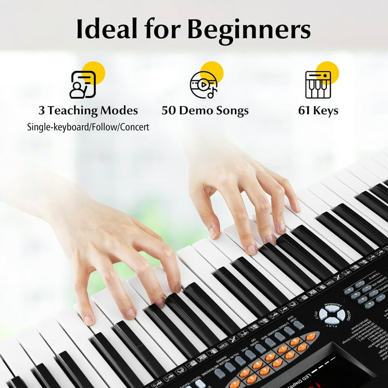 Gymax 61-Key Electronic Keyboard Piano w/ 300 Rhythms 300 Timbres