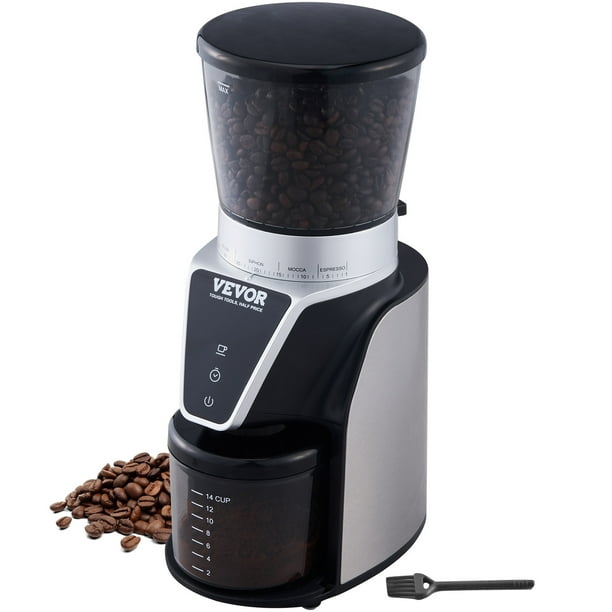 VEVOR Conical Burr Grinder, Electric Adjustable Burr Mill with 51