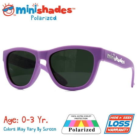 Minishades Polarized: Flexible Toddler Sunglasses - Little Lilac |UVA/UVB| Hide n' Seek Replacement | Age: 0-3Yr.