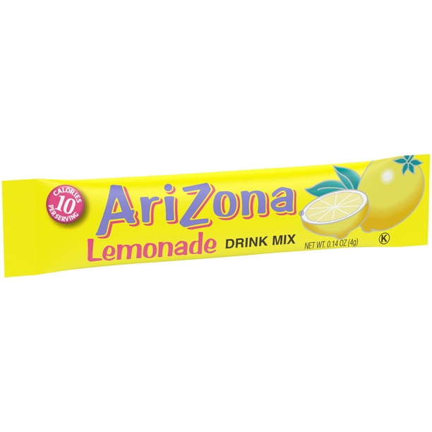 AriZona Zero Sugar Lemon Iced Tea Powdered Drink Mix Sticks, 10 ct. Box