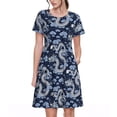 thumbnail image 1 of Easygdp Dragon para Vestido Transpirable de Mujer, Vestido Suelto de Manga Corta con Pliegues y Bolsillos para el Verano, 1 of 6