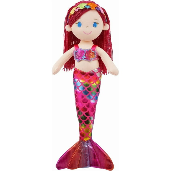 16.5" Sparkly Mermaid Aurelia - Soft Plush Stuffed Mermaid Doll Gift for Toddler Girls