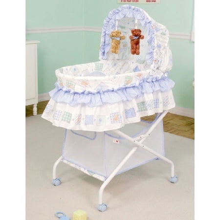 Delta - Soft Bear Travel Bassinet, Light Blue
