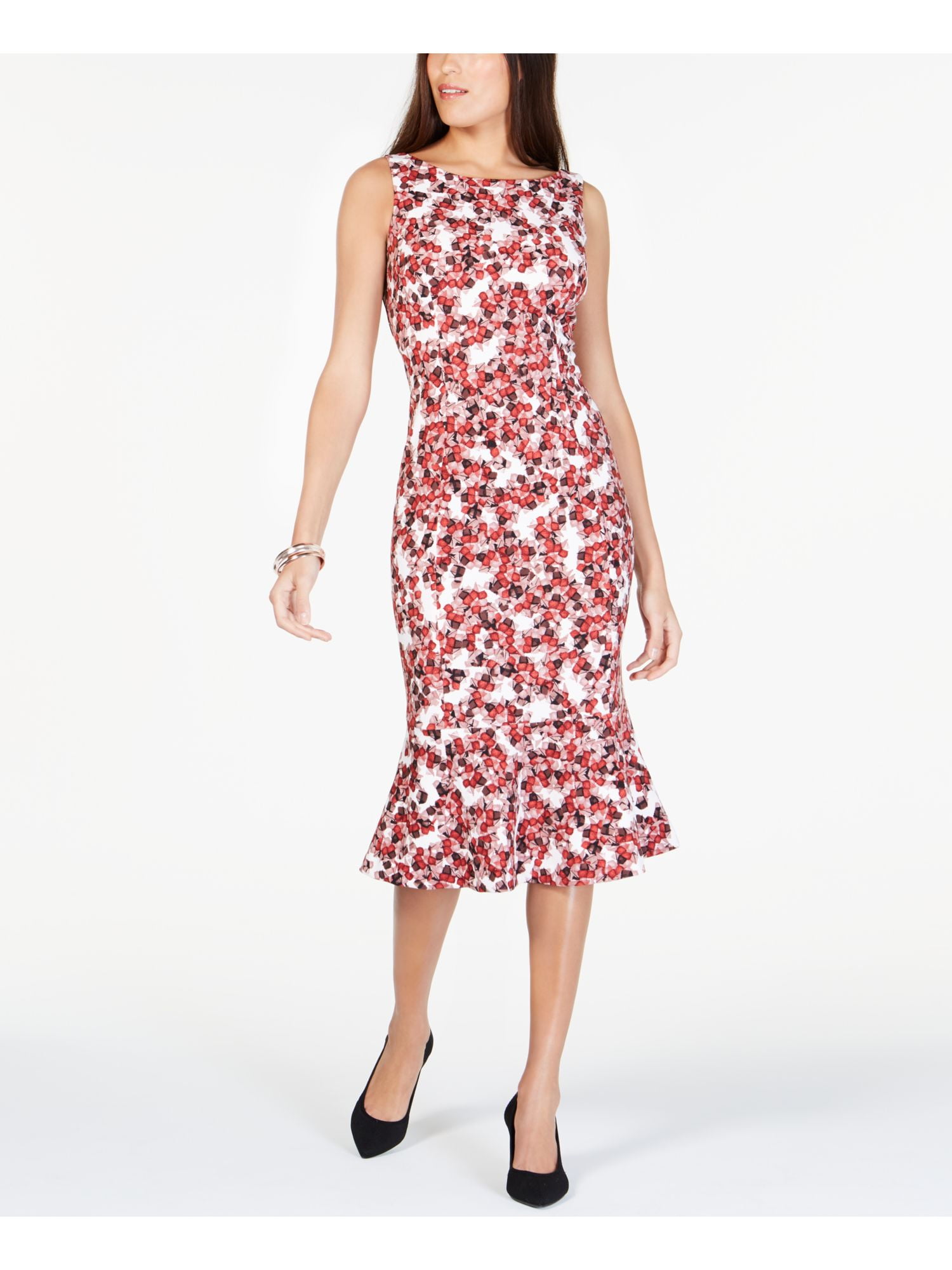 red midi mermaid dress