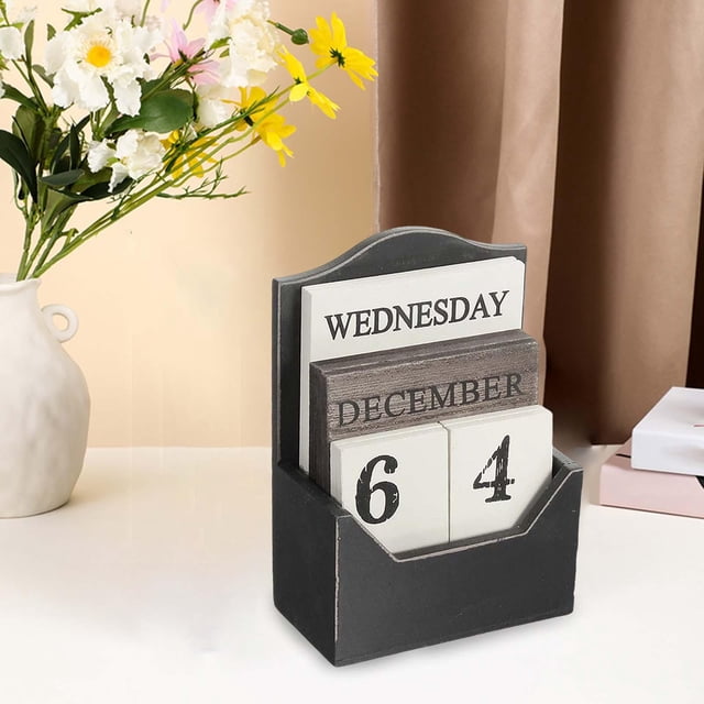 Bloques de Calendario de Mesa Perfecl Negro Calendario Perpetuo