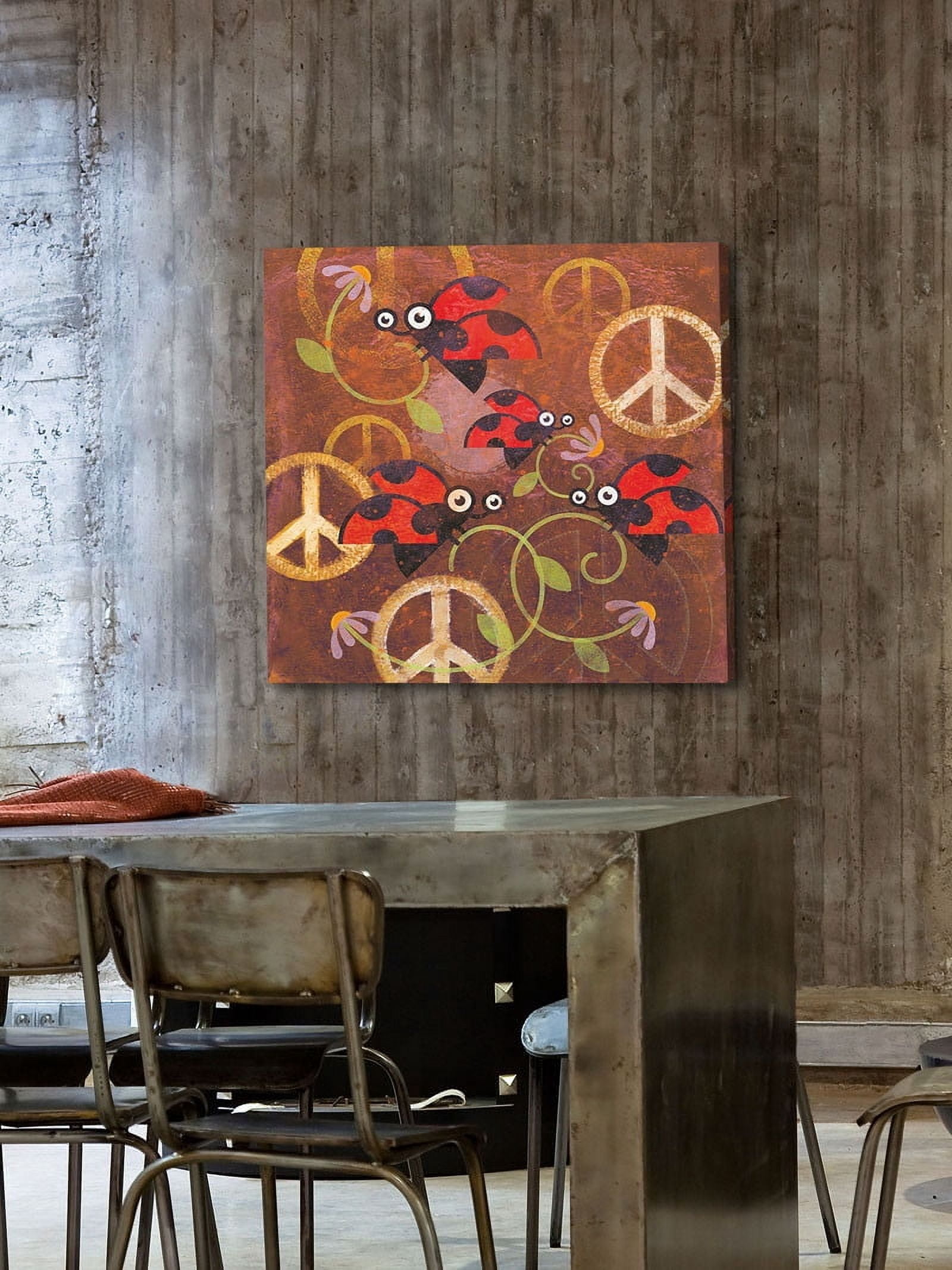 Marmont Hill "Peace Sign Ladybugs VI" Painting Print on Canvas