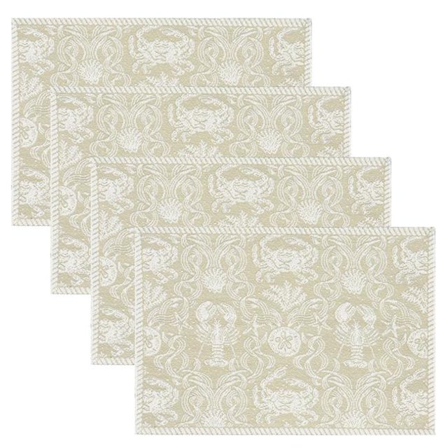 Heritage Lace CD-1420SA-S 14 x 20 Po. Napperons Damas Crabe, Sable - Ensemble de 4