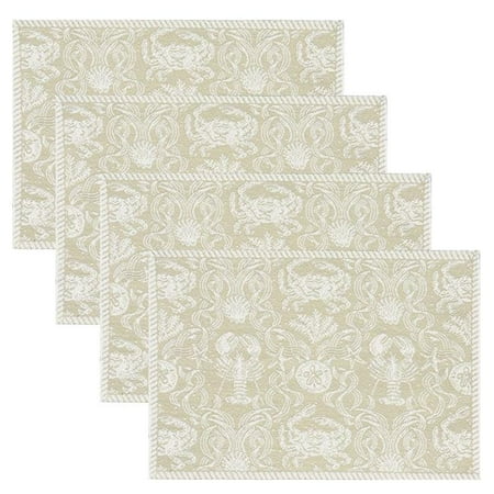 

Heritage Lace CD-1420SA-S 14 x 20 in. Crab Damask Placemats Sand - Set of 4