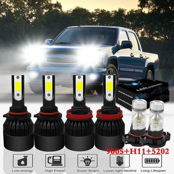 For 2011-2014 Dodge Charger Headlights,9005 High Beam H11 Low Beam Bulbs 5202 Fog Beam,6pcs