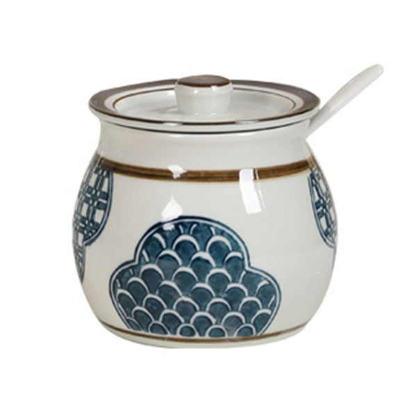 Sugar Bowl With Lid And Spoon, Dust And Moisture Proof Sugar Storage Jar, Sugar Pot, 250ml Sugar Container Spice Jar-Blue 1-250ml 8.9oz