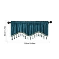 thumbnail image 3 of Honeeladyy Soft Tassles Valance Curtains, Solid Color Elegant Valances for Kitchen Bedroom Living Room, 1 Piece Blue Rod Pocket Short Window Valance, 59.06x15.75 in, 3 of 6