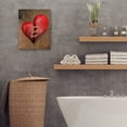 thumbnail image 4 of Escultura de Madera Roja Corazón Roto Cosida En Cuero Hot6sl Decoración de Pared Regalo, 4 of 7