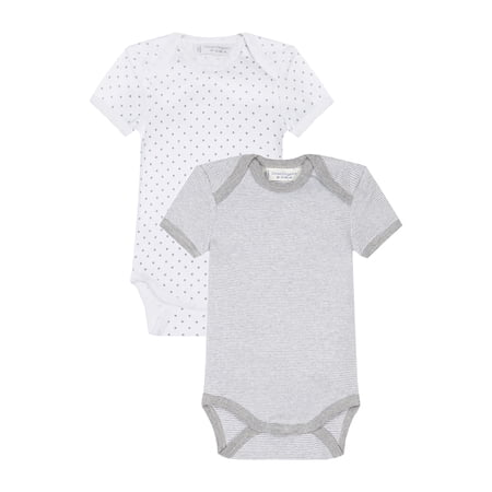 Organic Baby Clothes – Gender Neutral Infant Onesie Bodysuit with Short Sleeves, GOTS Cotton (2 Pack, 9-12 months)