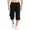 thumbnail image 2 of ITSAME Boys Cropped Pants, with Pockets Athletic Fit Elastic Waist Summer Kids Fashion Casual Pants Black 6-7T, 2 of 7