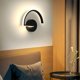 thumbnail image 2 of Lámpara de pared interior LED de 8 W, lámpara de pared con letras creativas, 3000 K, blanco cálido, moderna lámpara de pared de metal para dormitorio, sala de estar, escalera, pasillo (negro), 2 of 5