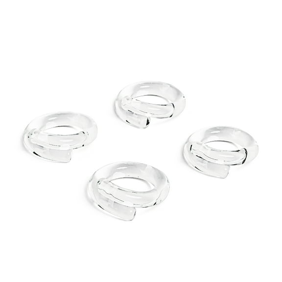 over&back Set of 4 Hand-Shaped Glass Napkin Rings - Decorative Dining Table Decor for Events, Parties, and Get-Togethers - Clear