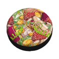 thumbnail image 3 of Easygdp Bright Mushrooms Automobile Tire Dust Cover, 14-17in Spare Tire Cover Universal Fit for Trailer, Car, Truck, SUV, Jeep - 16 inch, 3 of 9