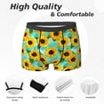 thumbnail image 2 of Men's Boxer Briefs, Sunflowers With Green Leaves Soft Comfy Mens Underwear Boxer Briefs Breathable With Widen Waist, 2 of 7