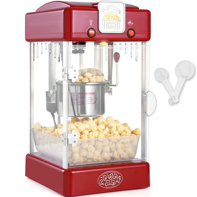 Machine à Maïs Soufflé de Table, Fabricant de Maïs Soufflé 300 W 2,5 Oz Rouge