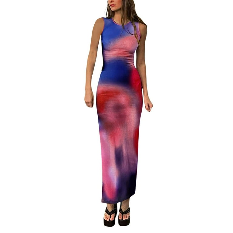 tie dye bodycon maxi dress Vesper Remington bandeau bodycon thigh split maxi dress in Black 12 / Black main image 1