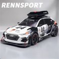 thumbnail image 2 of 1:24 RS6 R8 V10 Plus Sports Car Model Toy Diecast Metal Simulation Sound Light Supercar Models Collection Kids Toys Gifts R8 V10 Orange, 2 of 6