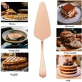 thumbnail image 2 of 3x Cake Pizza Knife, Cake Server Pie Holder Transfer Triangular Spade Spatula Serrated Edge, Pizza Spatula Cheese Spatula Baking Tool, Rose Gold, 2 of 6