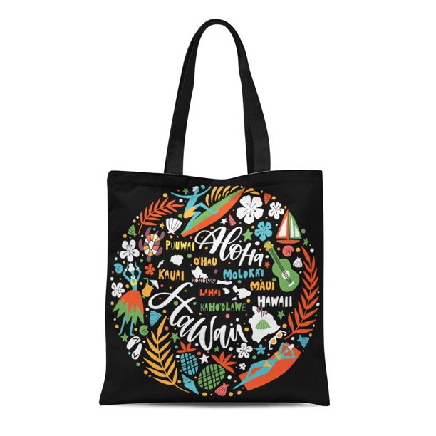 Map of Hawaii Canvas Tote