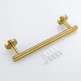 thumbnail image 5 of Toallero de oro cepillado, toalleros para baño montado en la pared, barra de toalla de acero inoxidable SUS304 gruesa (longitud total 16,5 pulgadas), 5 of 5