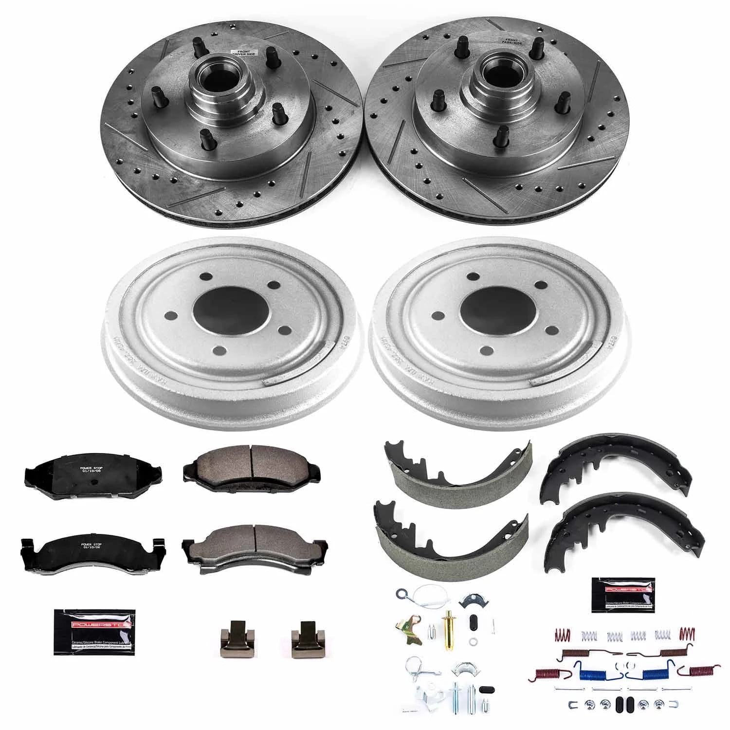 PowerStop Front and Rear Z23 Evolution Sport Brake Pad Rotor Drum and Shoe Kit Fits: FORD Select Models K15456DK