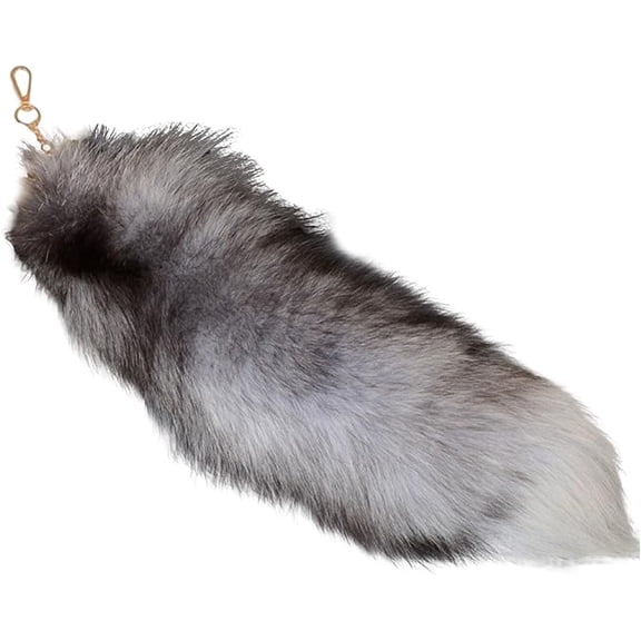 Therian Tail Keychain, Faux Fur Fox Tail Keychain with Lobster Clasp, Fluffy Furry Tail Tassel Pendant for Women, Cosplay Accessories and Bag Decorations