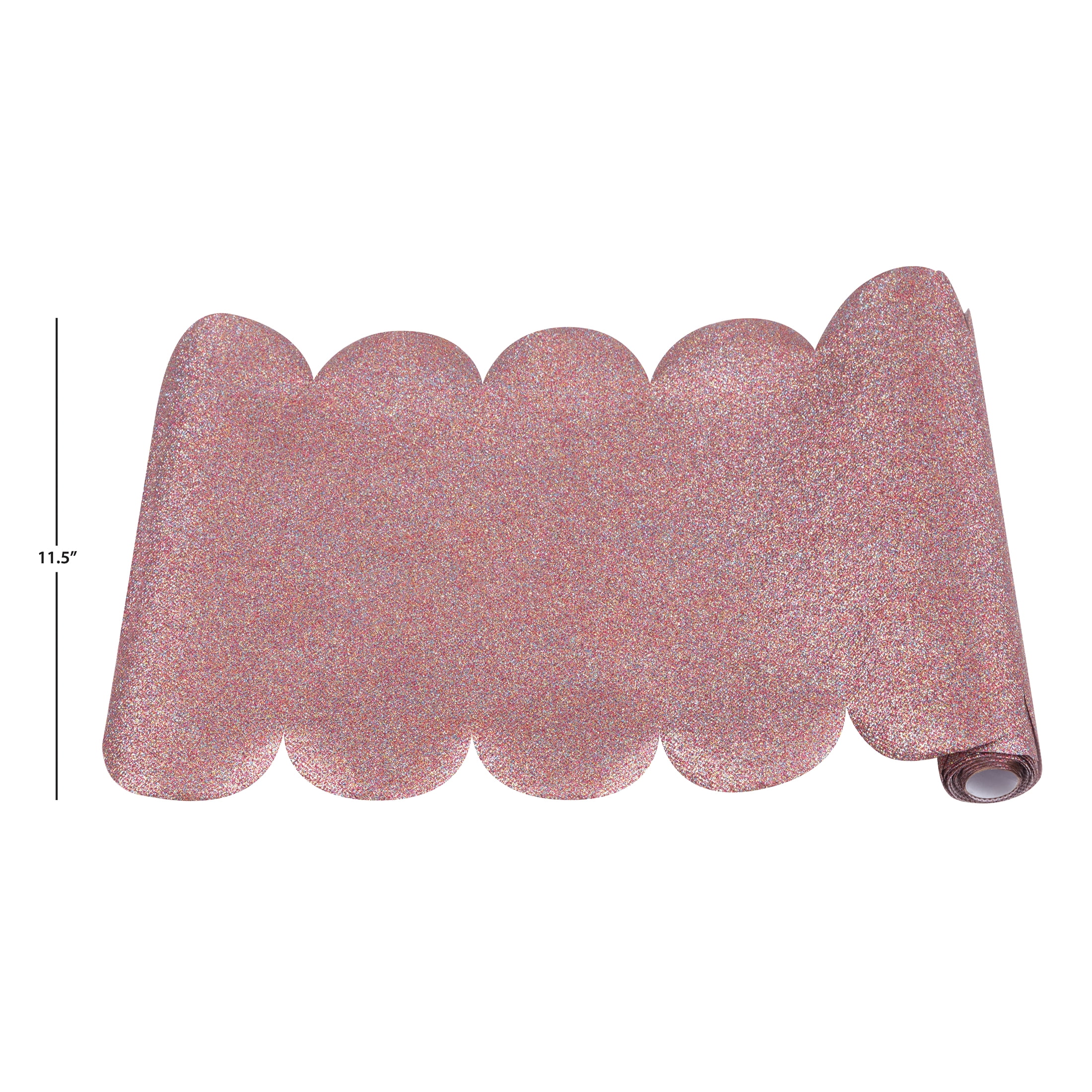 Way To Celebrate Plastic Table Runner, Multicolor Glitter Scalloped-Edge, 11.5 in x 108 in, 1 Count