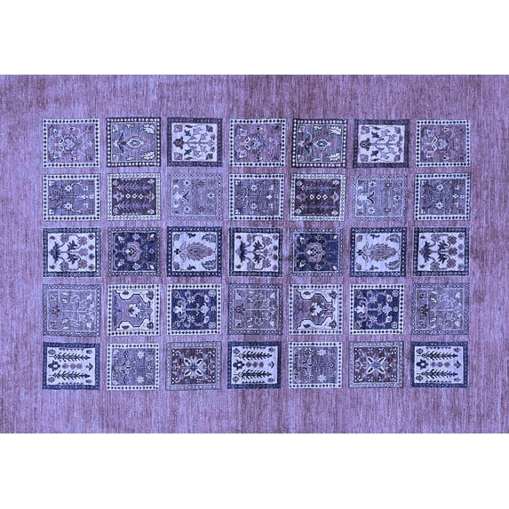 Ahgly Company Machine Washable Indoor Rectangle Abstract Blue Modern Area Rugs, 3' x 5'