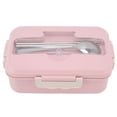 thumbnail image 3 of Thermal Lunch Box, Large Capacity Food Material Portable  Bento Box Microwaveable With Spoon  Chopsticks   For Office Elegant Blue Lunch Box + Tableware,Camellia Red Lunch Box, 3 of 8